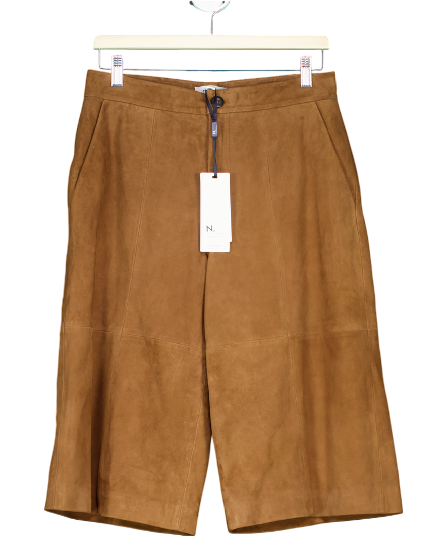 Next Tan Brown Real Suede Jort Shorts UK 8