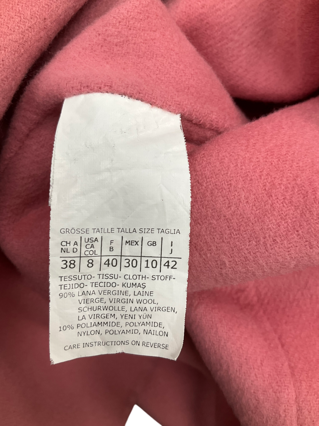Max Mara Pink Virgin Wool Coat UK 10