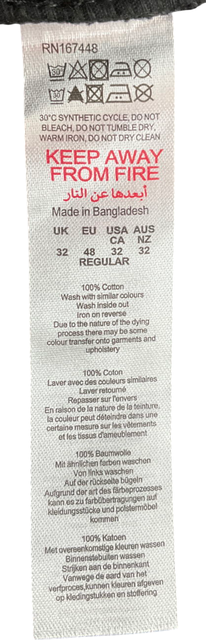 boohooMan Black Relaxed Rigid Flare Jean W32