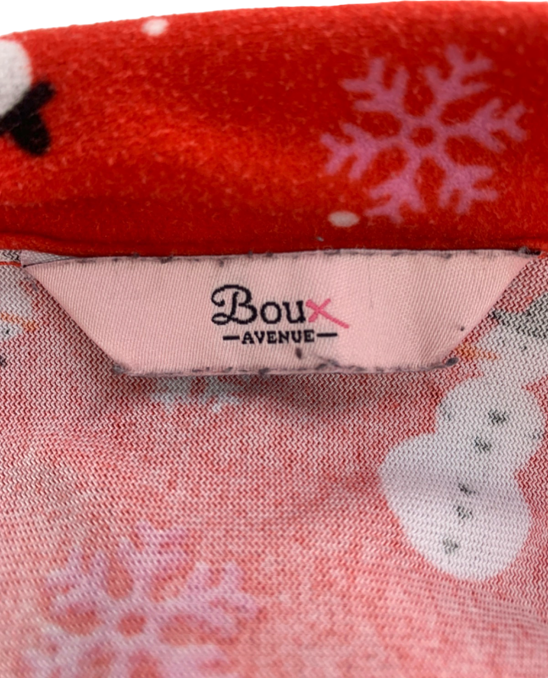 Boux Avenue Red Snowman Print Pyjama Set Size UK 6