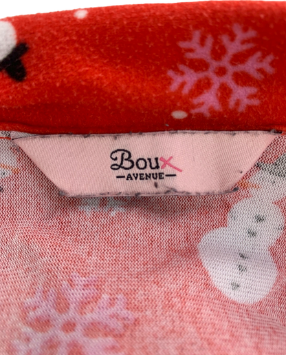 Boux Avenue Red Snowman Print Pyjama Set Size UK 6