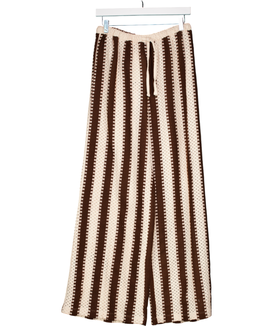 Nobody's Child Cream Brown And Stone Stripe Melinda Trousers UK S
