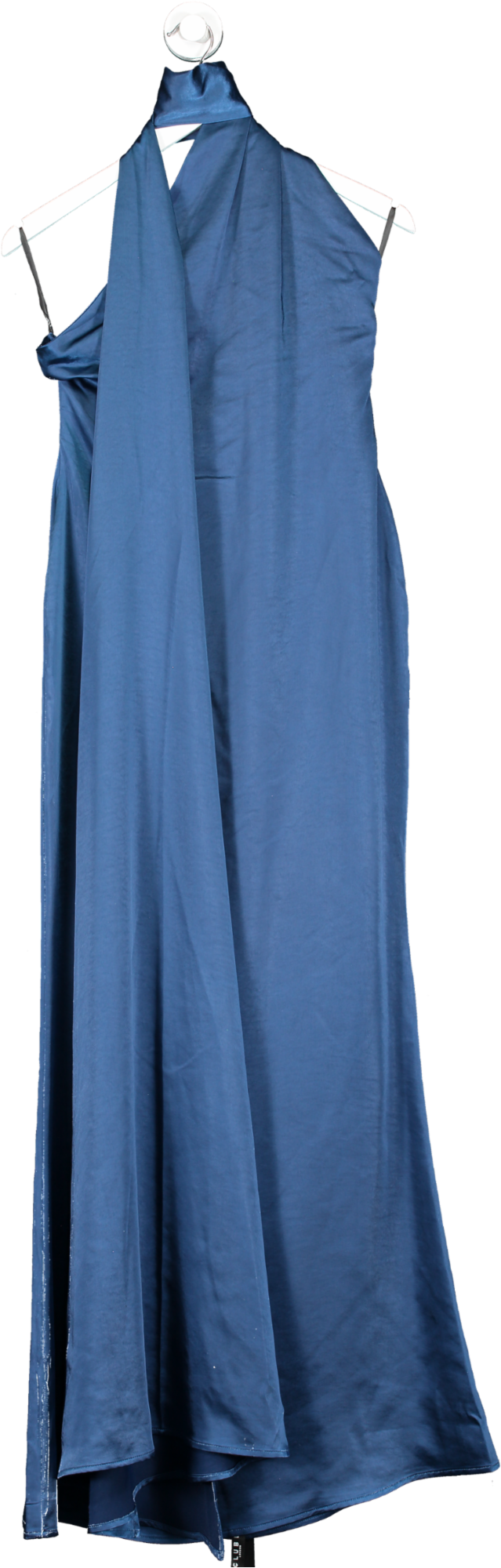 Club L Blue Navy Asymmetric Scarf Neck Maxi Dress BNWT UK 10