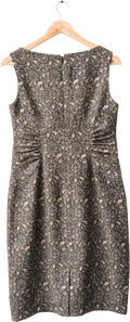 Adrianna Papell Sleeveless Black / Nude Lace Print Cocktail Dress UK 10