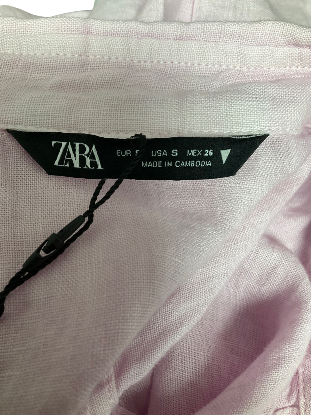 ZARA Pink 100% Linen Shirt UK S