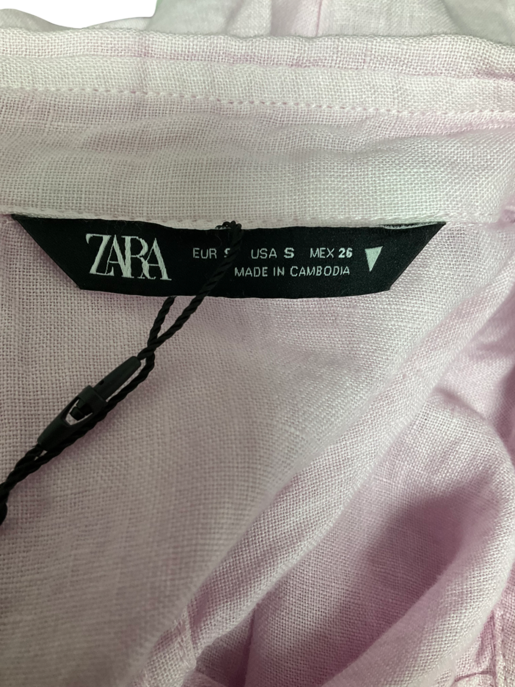 ZARA Pink 100% Linen Shirt UK S