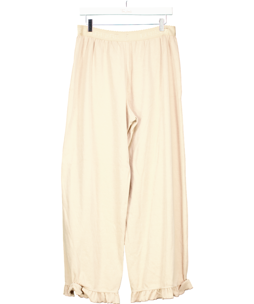 Lounge Beige Classic Fleece Oversized Pyjama Trousers UK 16