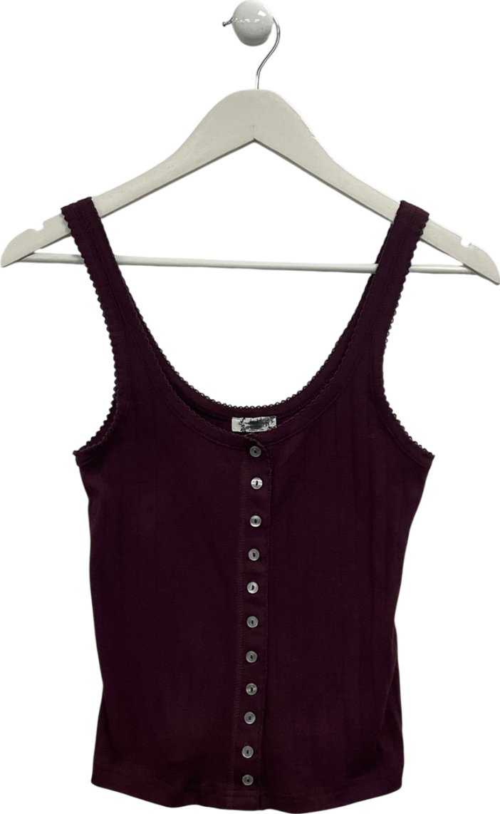 Free People Purple End Game Pointelle Vest UK XS/S