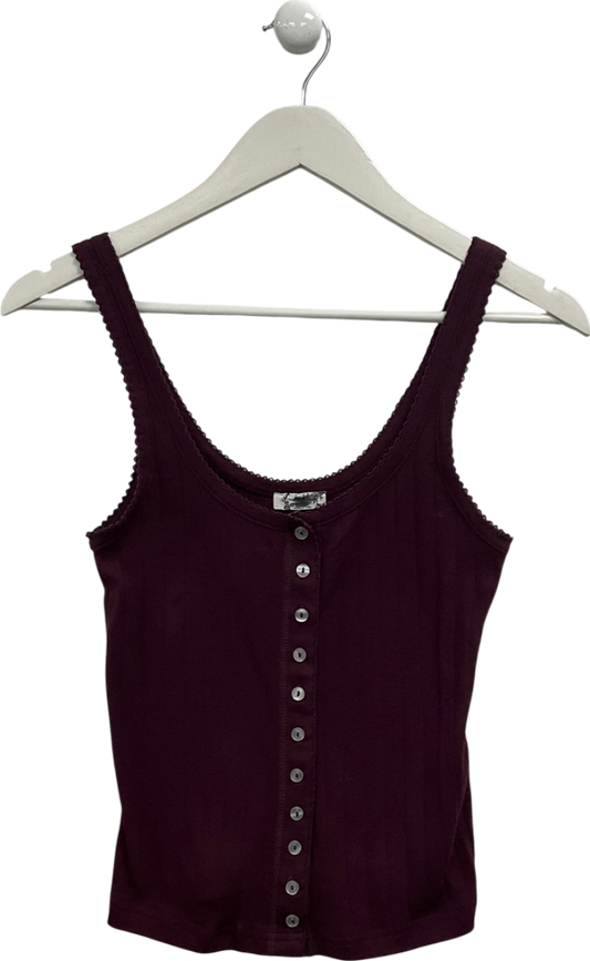 Free People Purple End Game Pointelle Vest UK XS/S