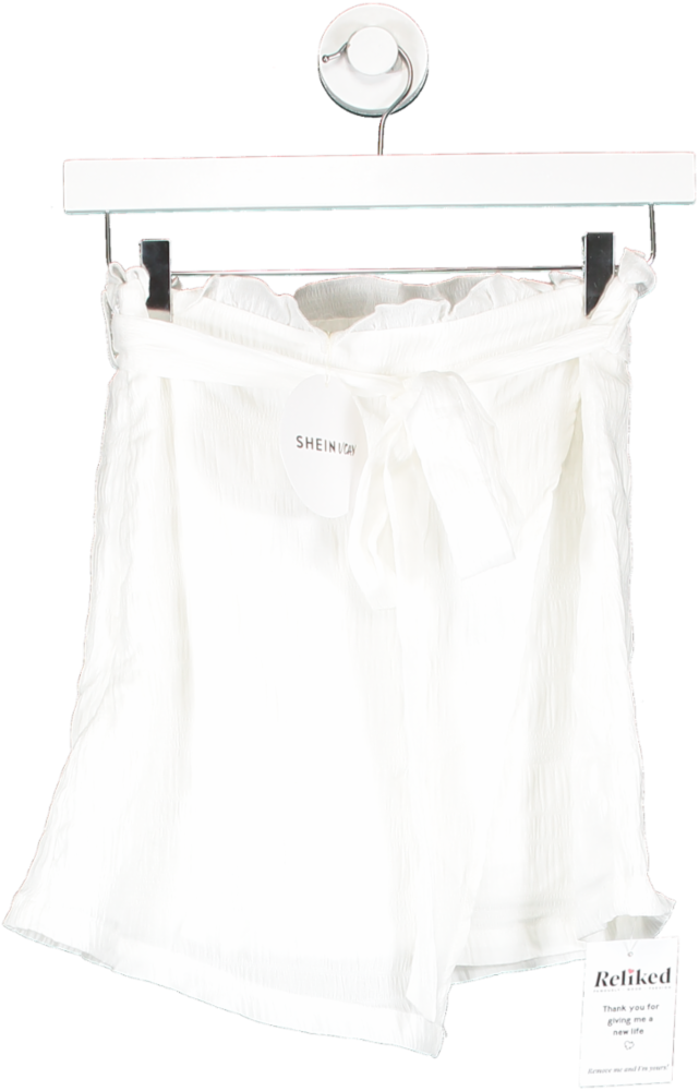 SHEIN White Mini Skirt With Belt UK S