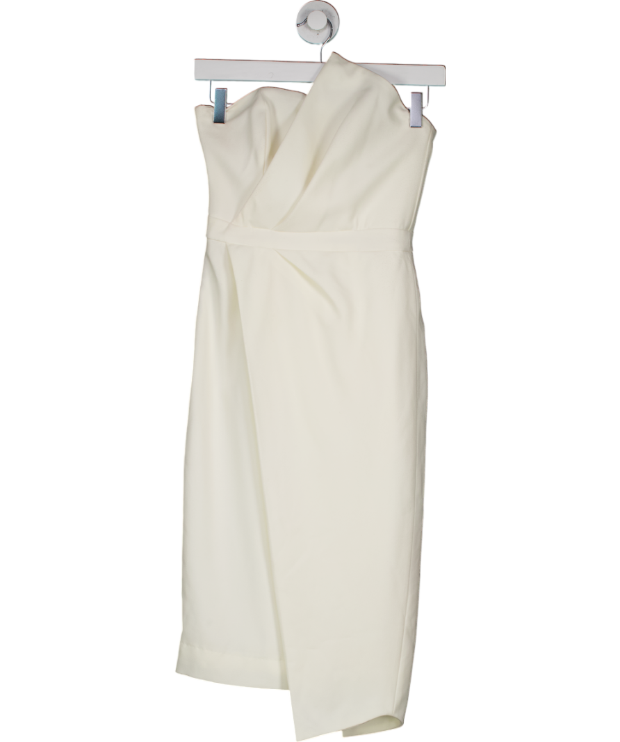 House of CB Cream Uma Fold Front Mini Dress UK XS