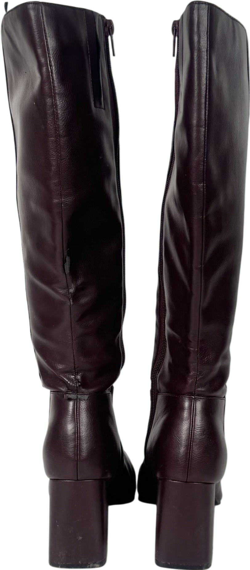 M&S Red Burgundy Knee High Boots UK 6 EU 39 👠