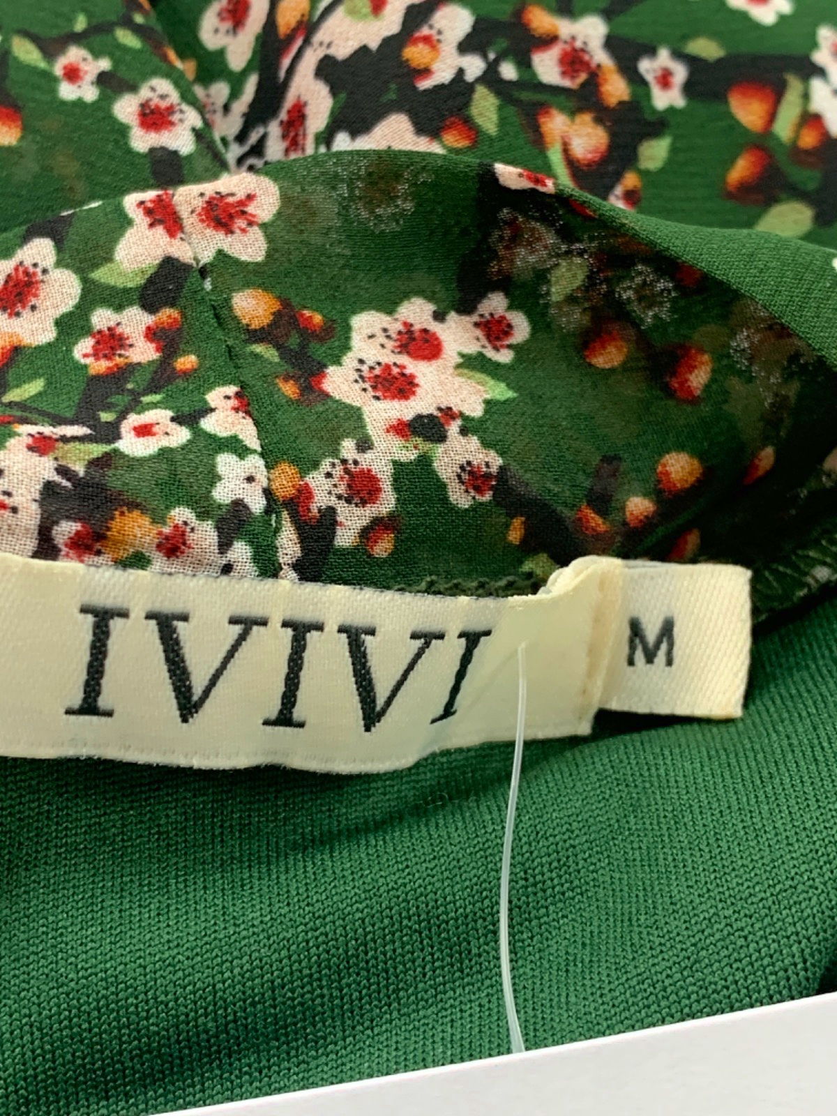 IVIVI Green Floral Print Dress UK M