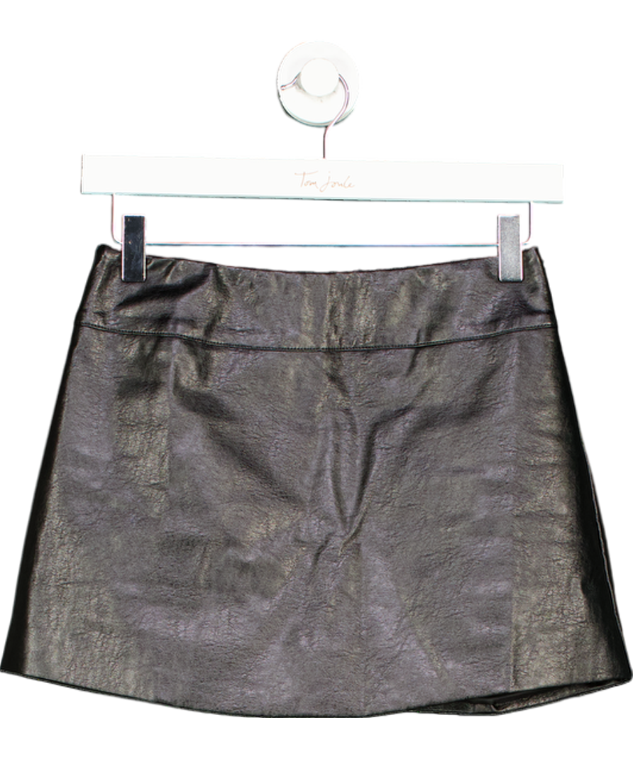 White Fox Black Worth Waiting Pu Mini Skirt Bl UK XS
