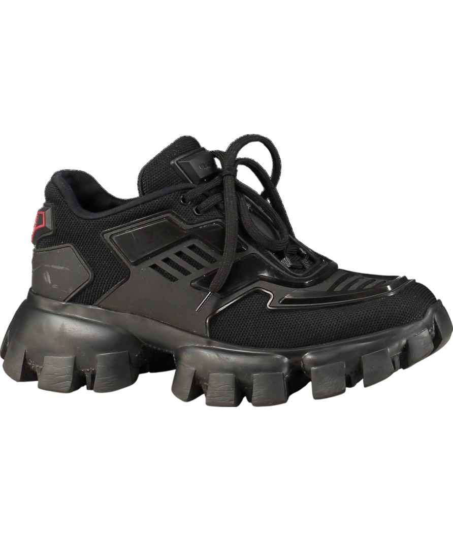 Prada Black Cloudbust Thunder Knit Fabric Trainers UK 4.5 EU 37.5 👠