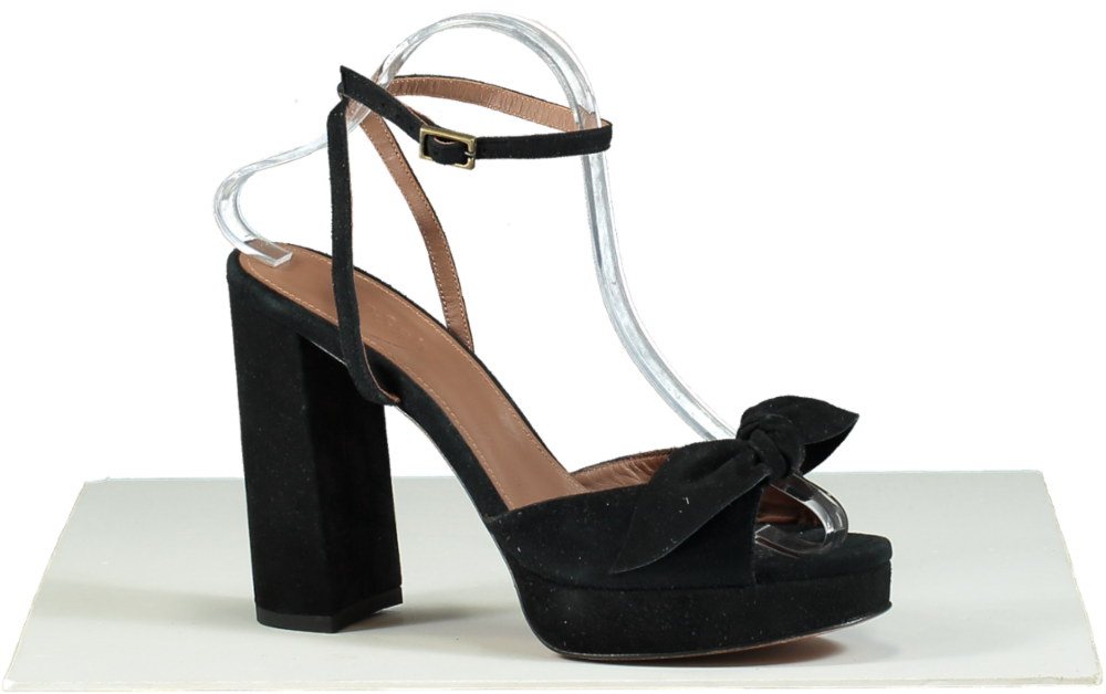 ba&sh Black Strappy Sandal Heels Size UK 6 EU 39