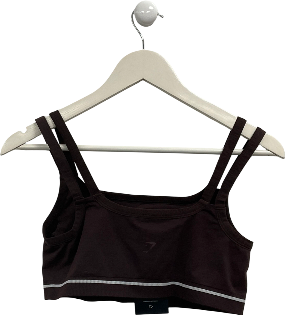 gymshark Brown Contrast Seamless Sports Bra UK XL