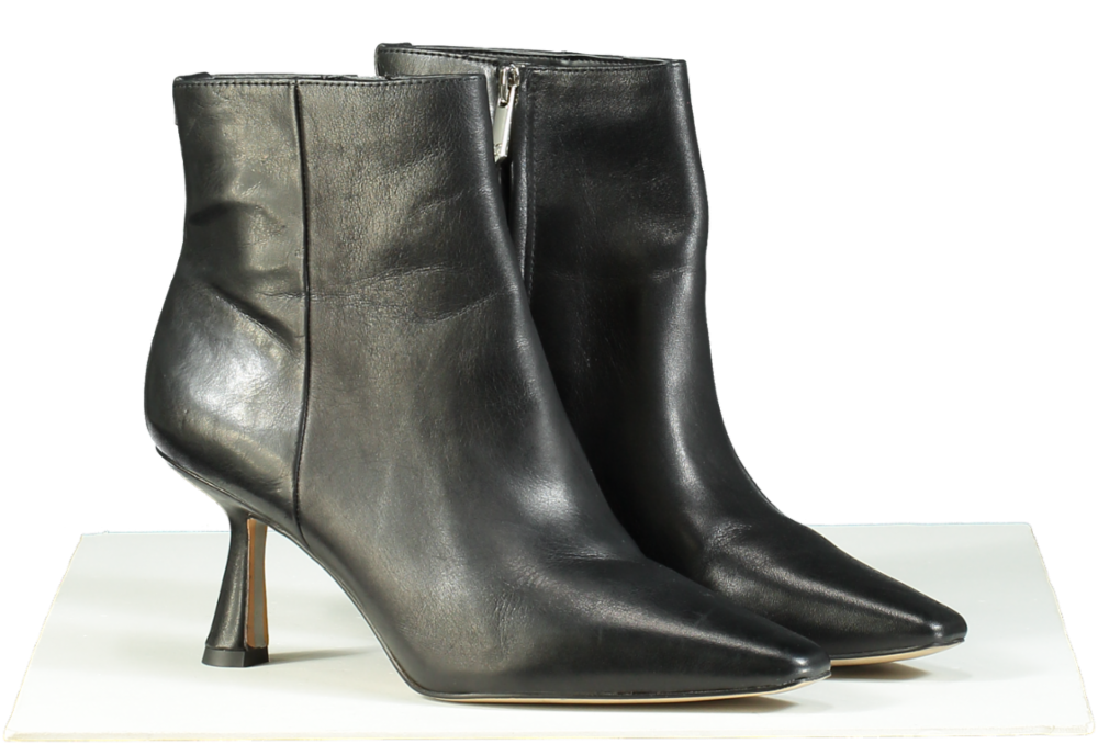 Sam Edelman Black Samantha Leather Ankle Boots UK 4