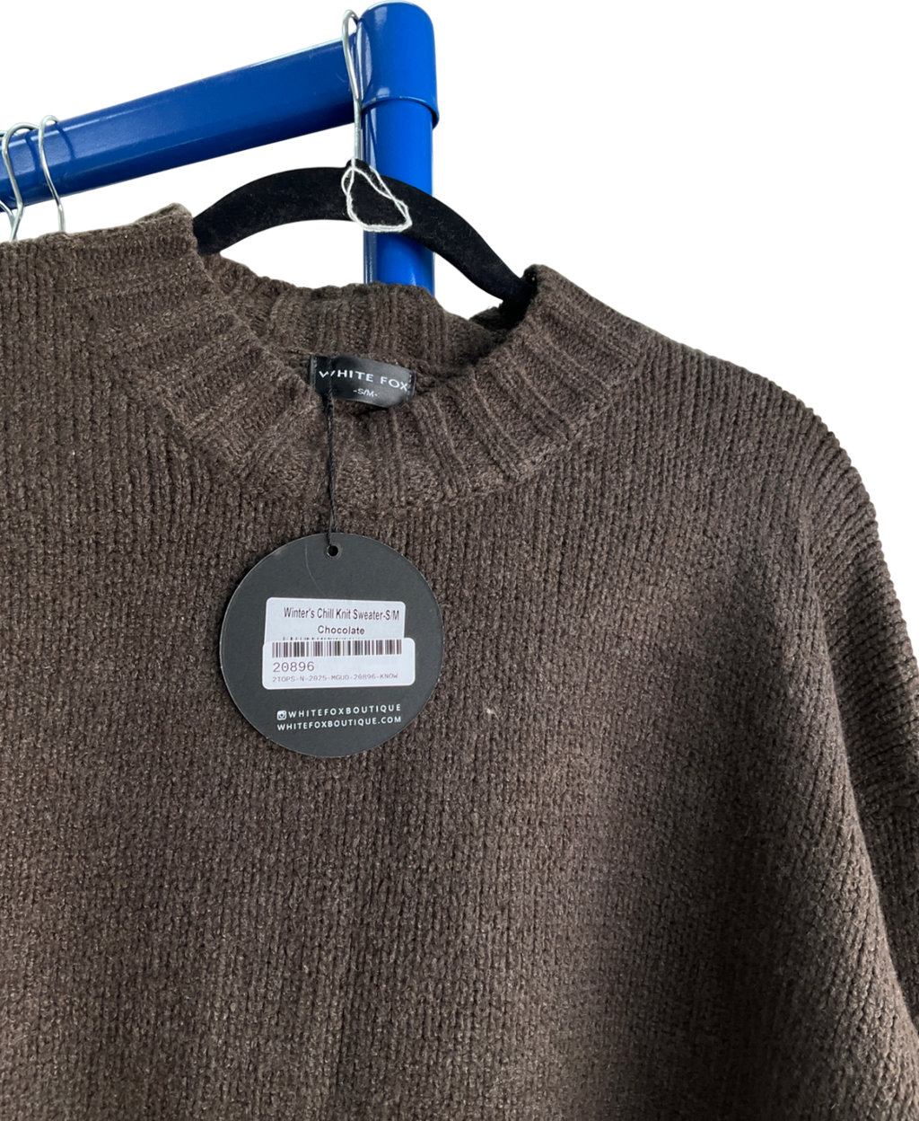 White Fox Brown Winters Chill Knit Sweater UK S/M