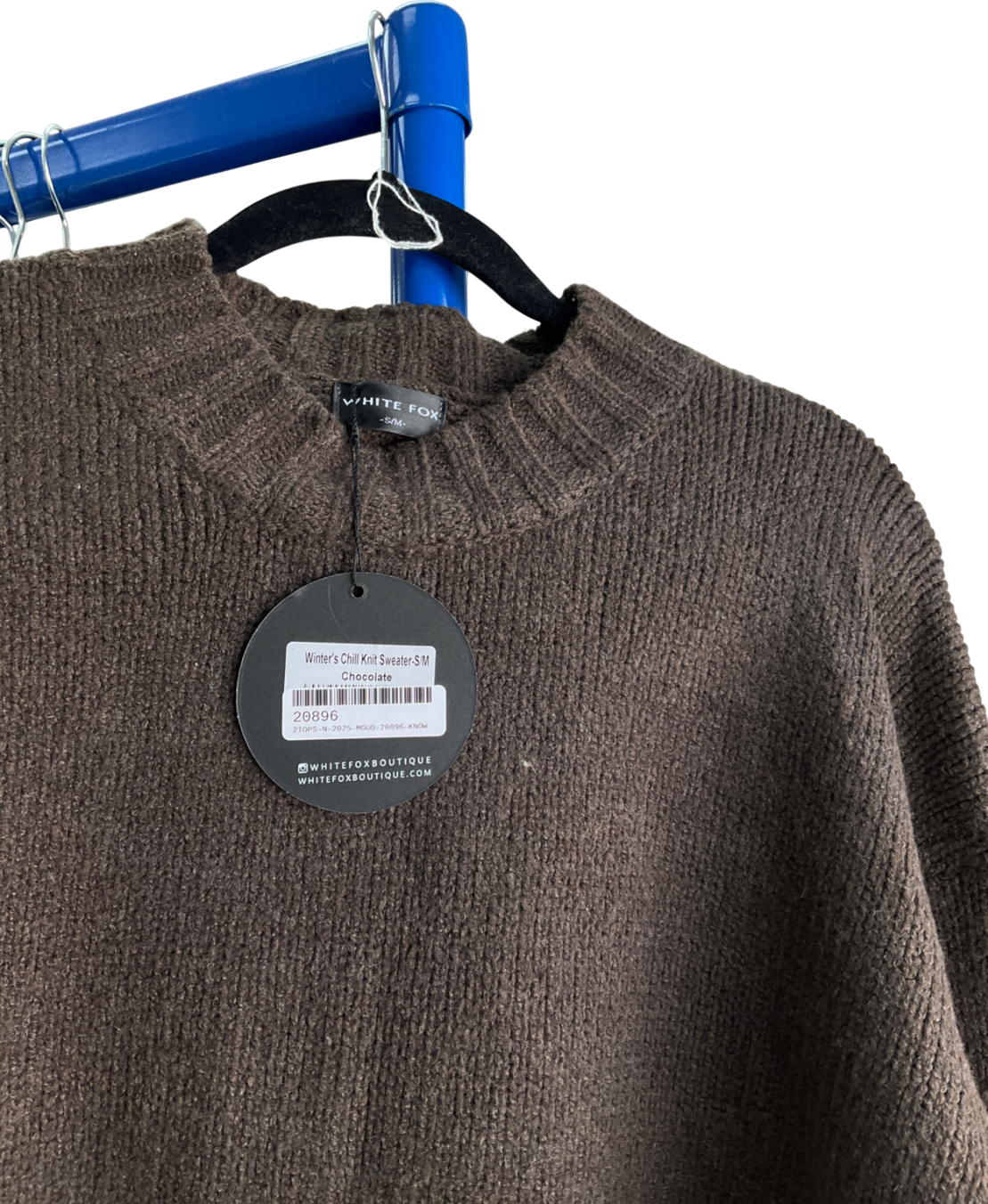 White Fox Brown Winters Chill Knit Sweater UK S/M