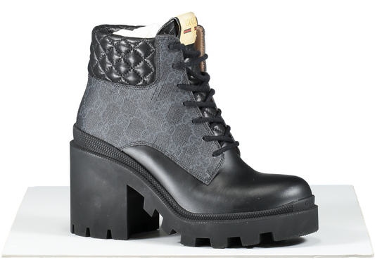 Gucci Gg Ankle Boot In Black Supreme Canvas UK 4.5 EU 37.5 👠