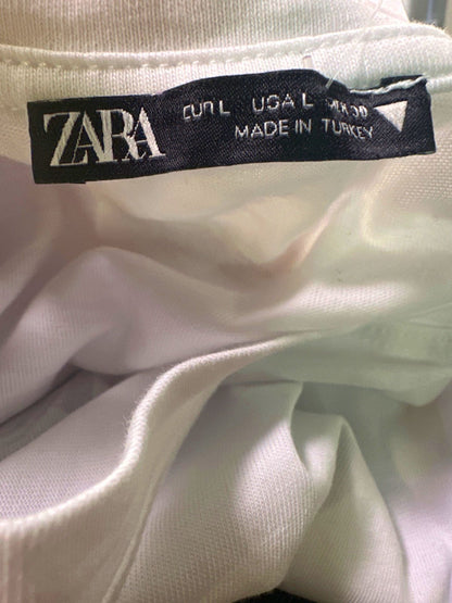 Zara White Graphic T-Shirt UK L