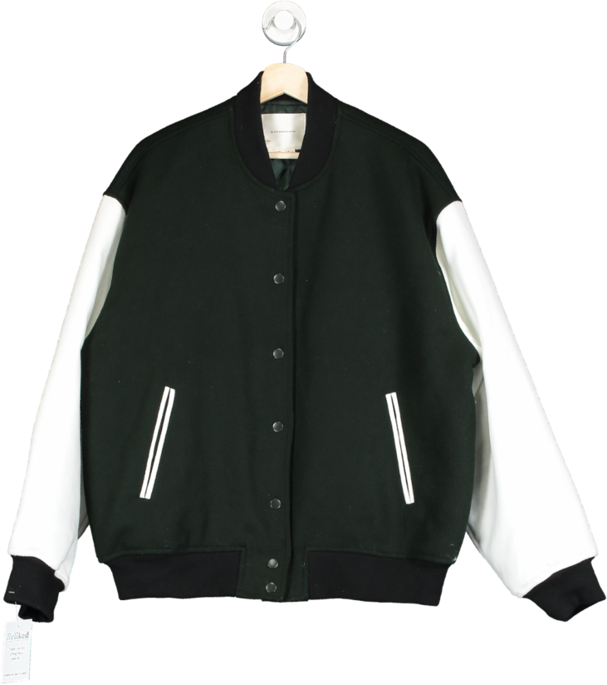 Anthropologie Black/White Varsity Style Jacket UK 14