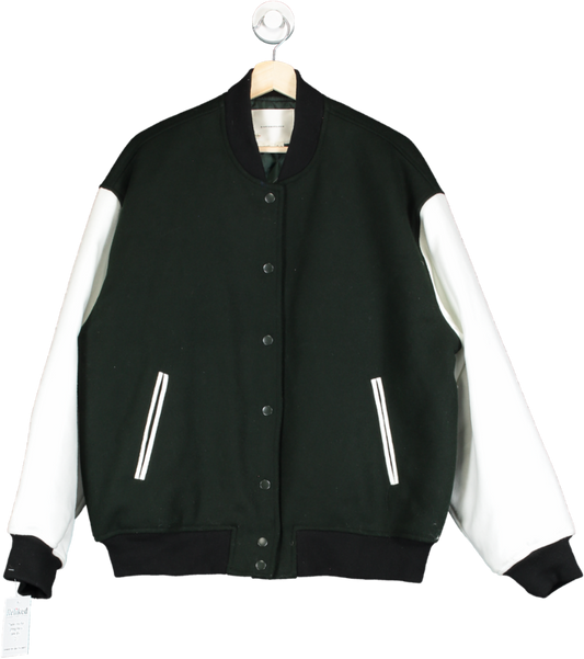 Anthropologie Black/White Varsity Style Jacket UK 14