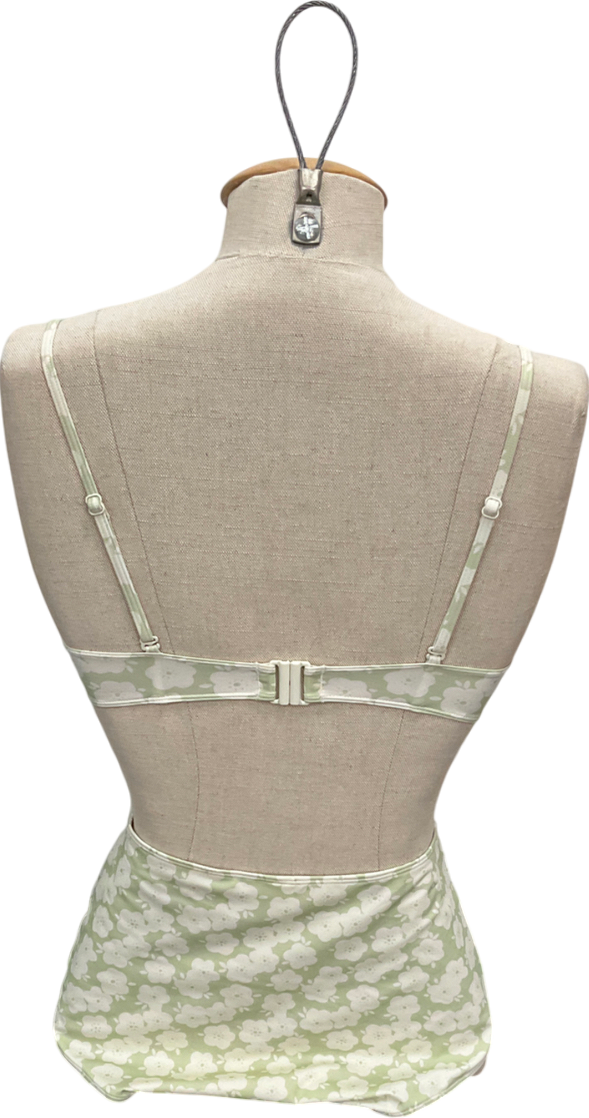 monkl Green Floral Bikini Set UK S