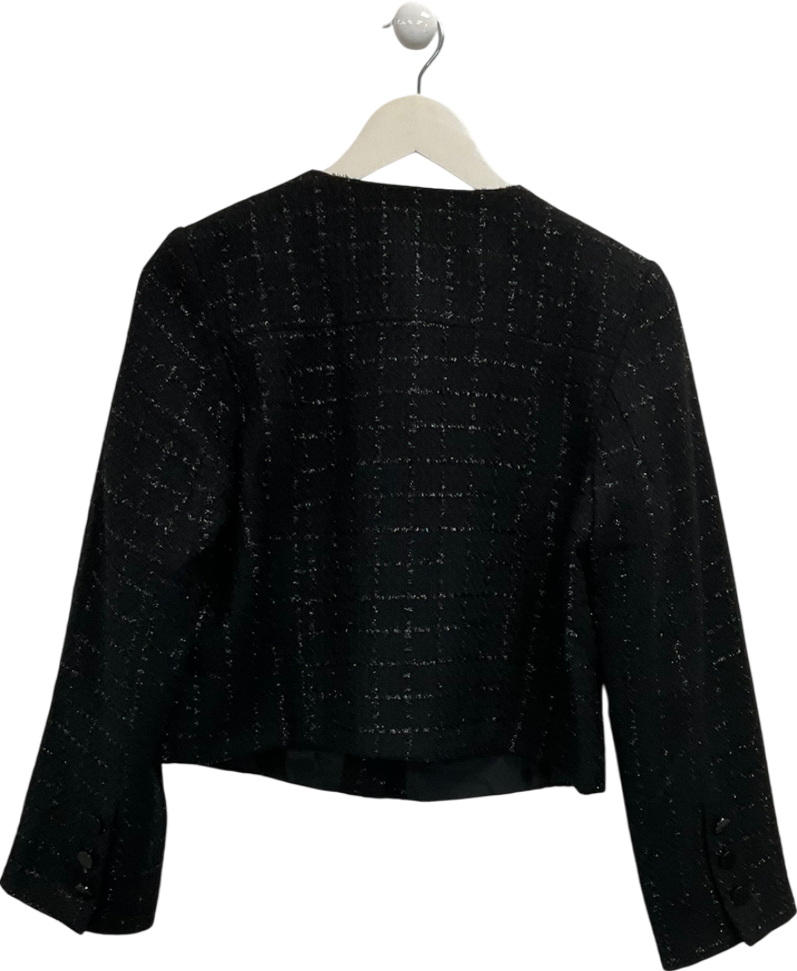 Apricot Black Tweed Cropped Jacket UK 6