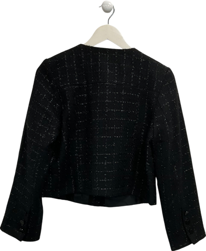 Apricot Black Tweed Cropped Jacket UK 6