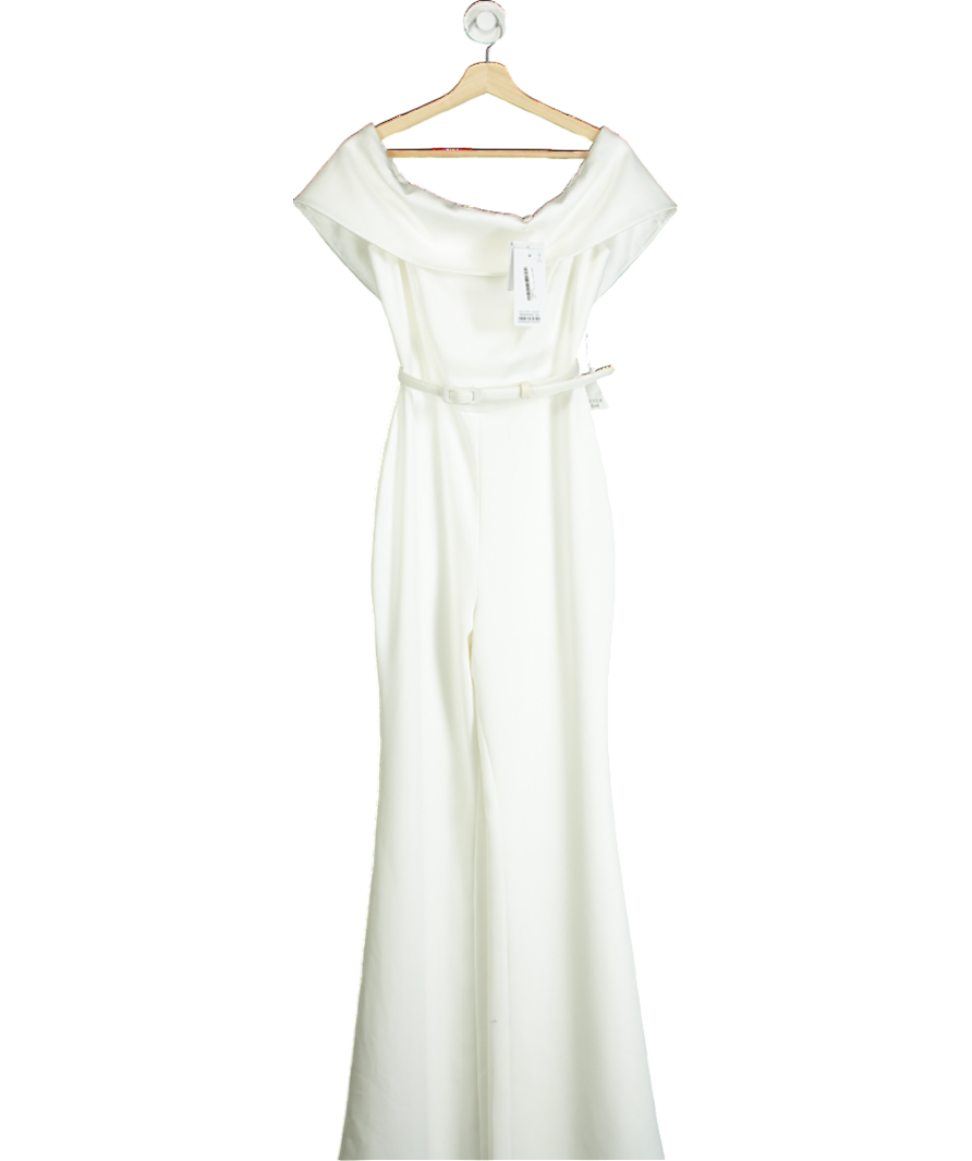 Nadine Merabi White Hailey Jumpsuit UK S/M