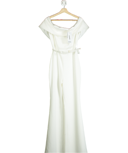 Nadine Merabi White Hailey Jumpsuit UK S/M