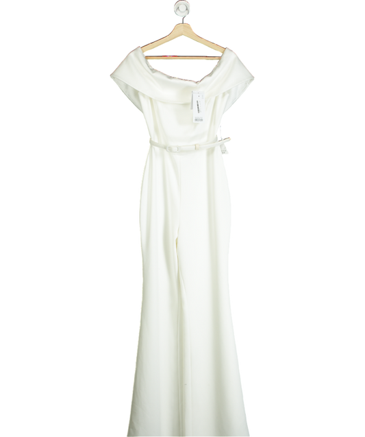 Nadine Merabi White Hailey Jumpsuit UK S/M