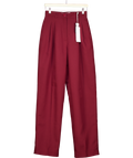 Tolu Coker Red Pleated Grain De Poudre Wide Leg Trousers UK S