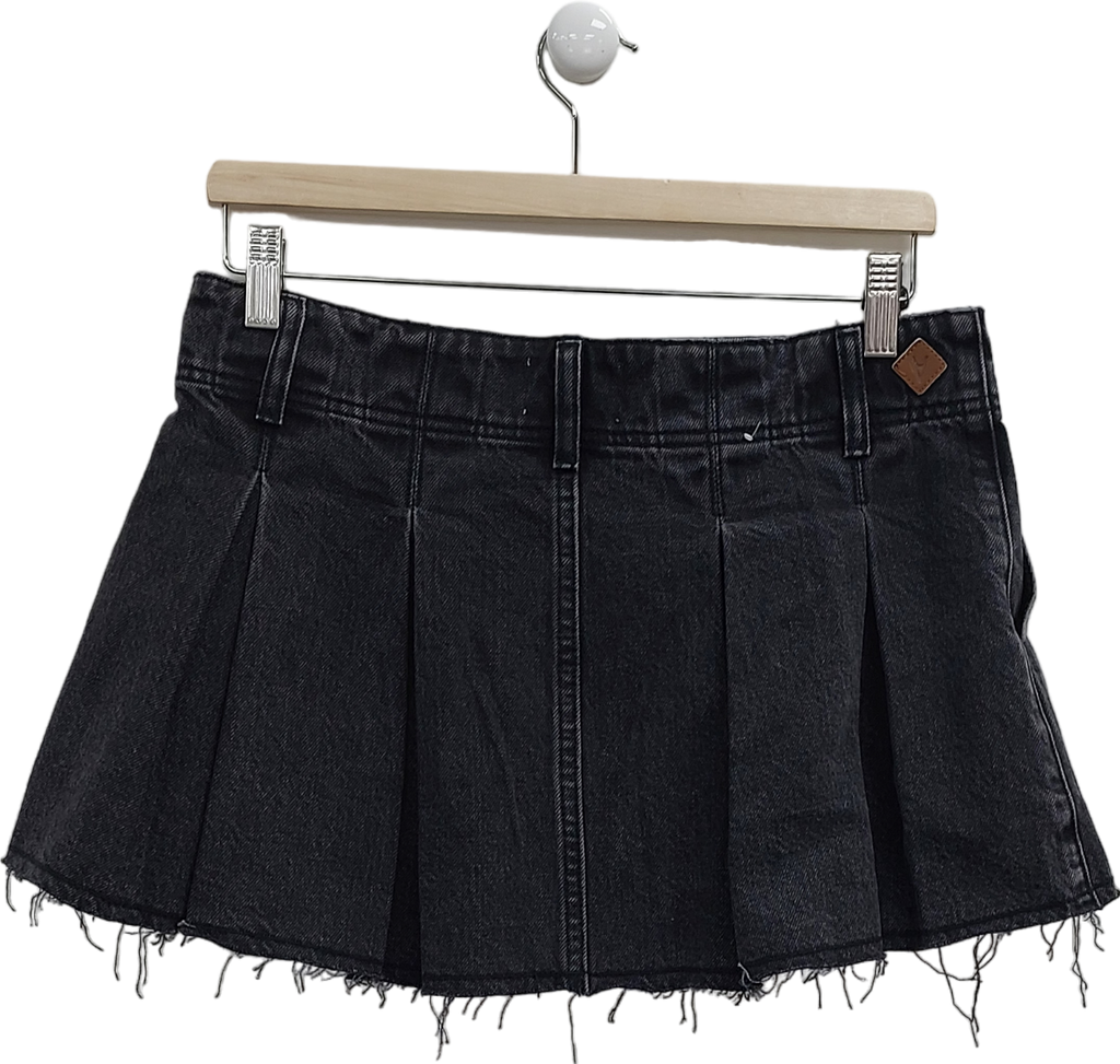 Abrand Jeans Black Pleated Mini Skirt UK M