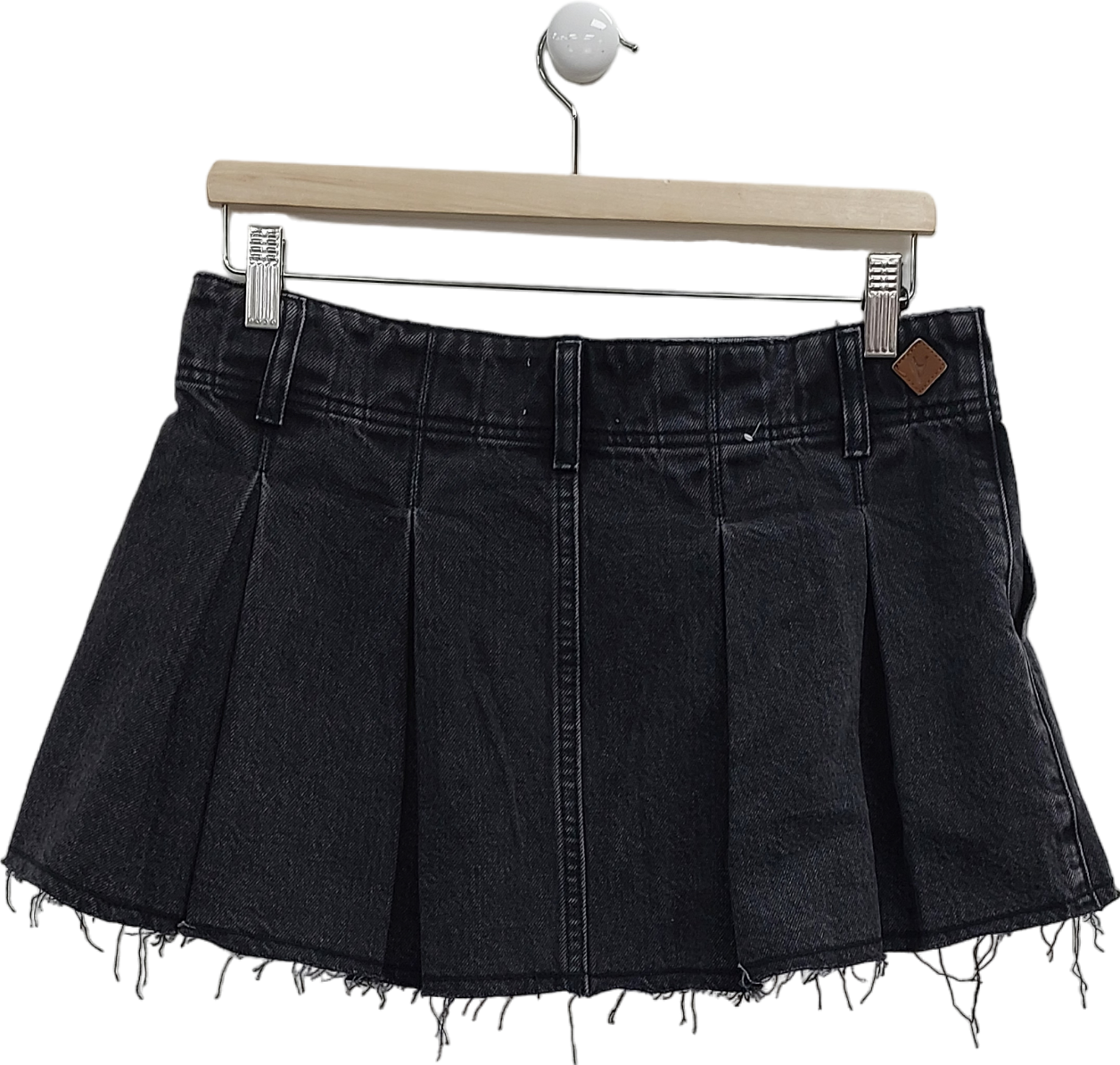Abrand Jeans Black Pleated Mini Skirt UK M