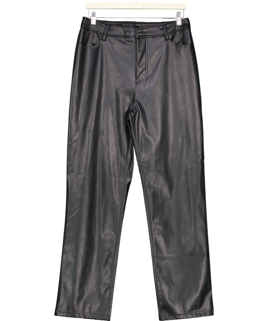 ASOS Black Straight Faux Leather Trousers UK 12