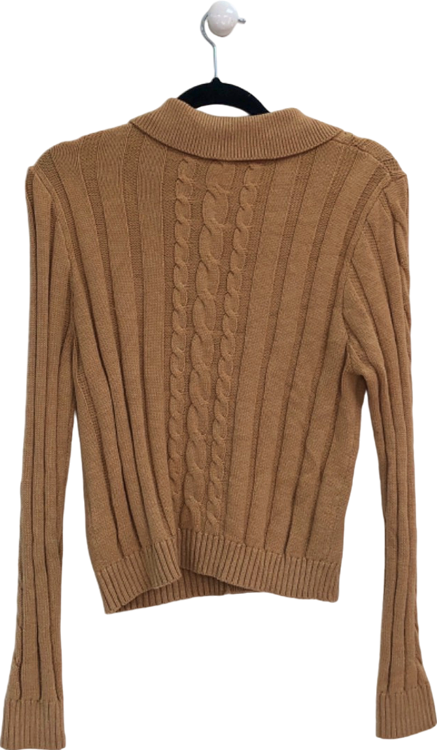 MOTF Camel Cable Knit Cardigan UK M