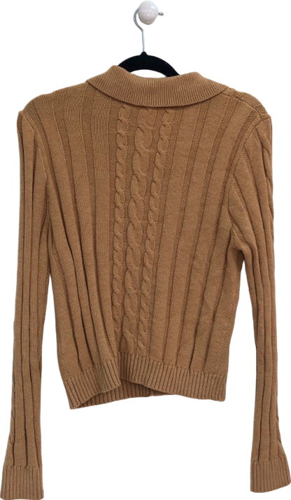 MOTF Camel Cable Knit Cardigan UK M