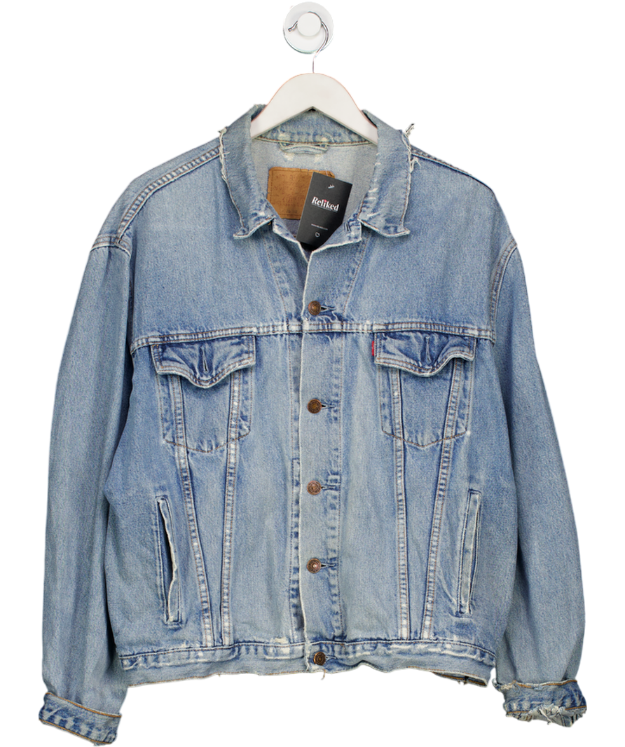 LEVI'S Blue Vintage Distressed Classic Denim Jacket UK XL
