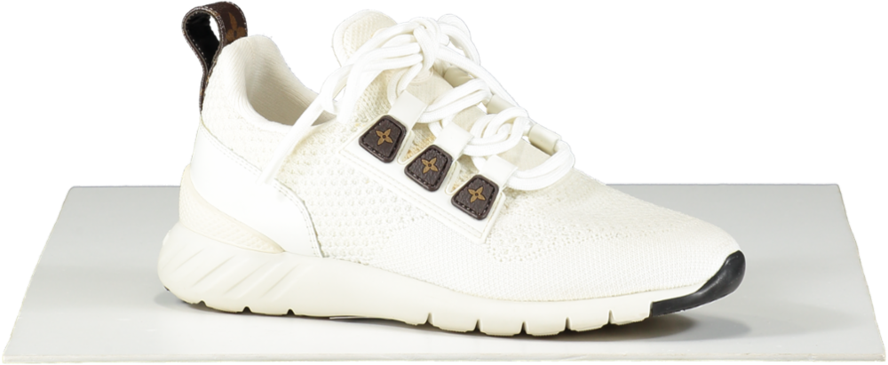 Louis Vuitton White / Monogram Aftergame Lace Up Trainers UK 3 EU 36