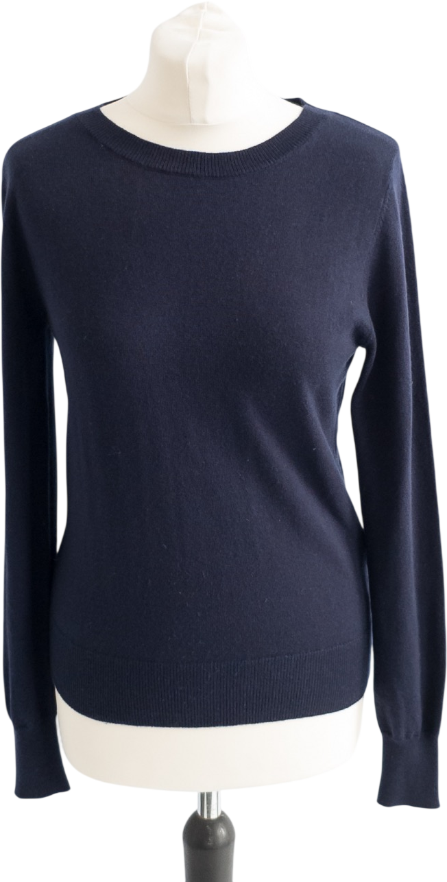 ESSENTIEL ANTWERP Blue Super Soft Fine Wool Blend Jumper UK S
