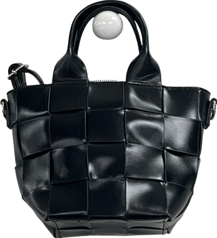 New Look Black Weave Crossbody Grab Bag One Size