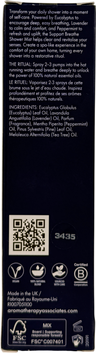 Aromatherapy Associates Support Breathe Shower Mist 100ml