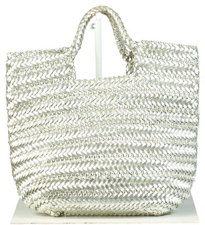 Anya Hindmarch Silver Woven Tote Bag