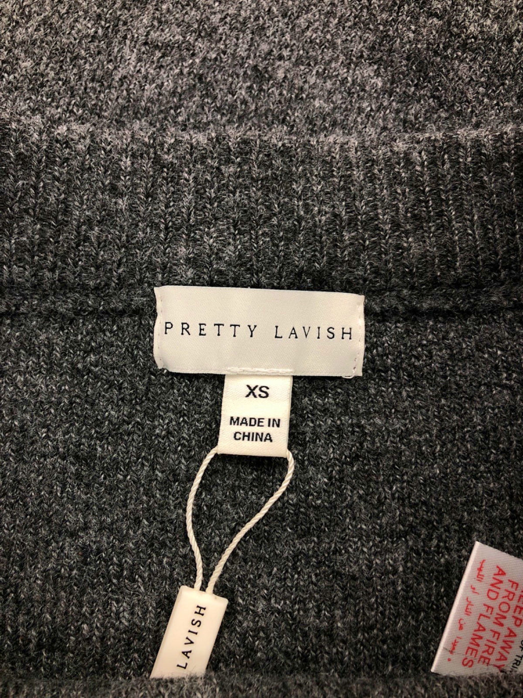 Pretty Lavish Charcoal Sloane Knit Slit Midaxi Skirt UK XS