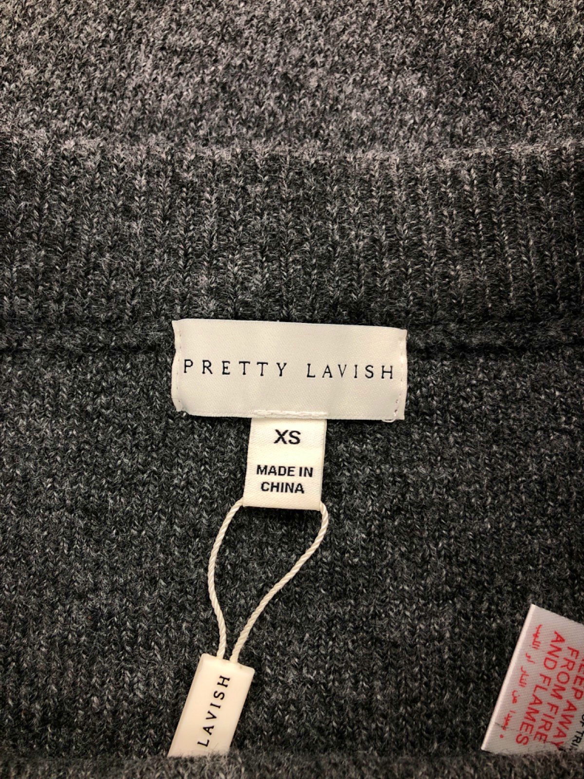 Pretty Lavish Charcoal Sloane Knit Slit Midaxi Skirt UK XS