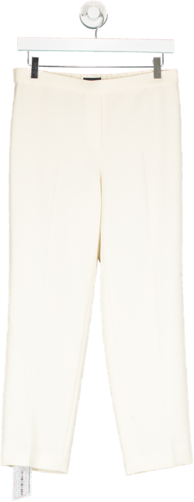 Theory Cream Tapered Leg Trousers UK 8