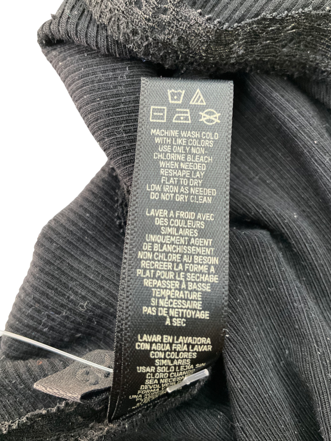 SKIMS Black Slim Fit Lace Trimmed Cami UK M